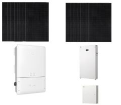 Grid-tied Solar Kit & Energy Storage System - 6.4 kW Array of REC Solar Modules, 5kW GoodWe and LG Home 8 ESS